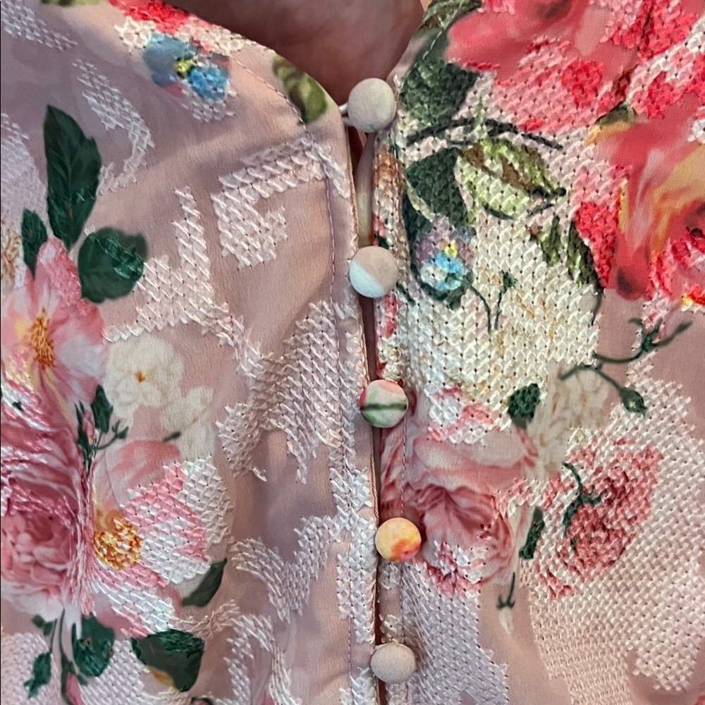 HEMANT & NANDITA Pink Floral Blouse - Picture 6 of 8